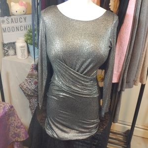 IBBY LIBBY | metallic long sleeve bodycon dress